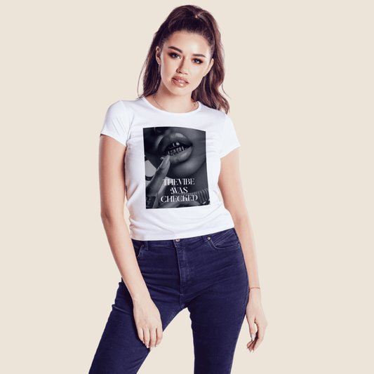 Vibes Checked Graphic T-shirt